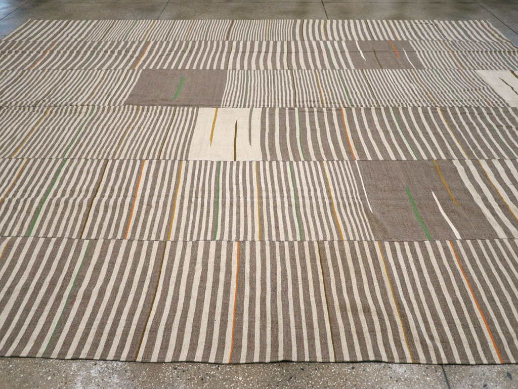 Modern Turkish Flatweave Large Room Size Carpet, No.31436 - Gss