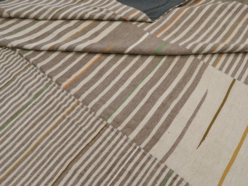 Modern Turkish Flatweave Large Room Size Carpet, No.31436 - Gss