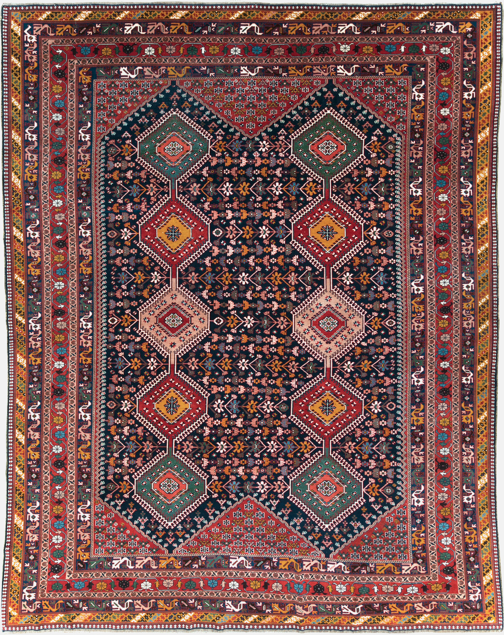 Vintage Persian Afshar Room Size Carpet, No.31446 - Gss