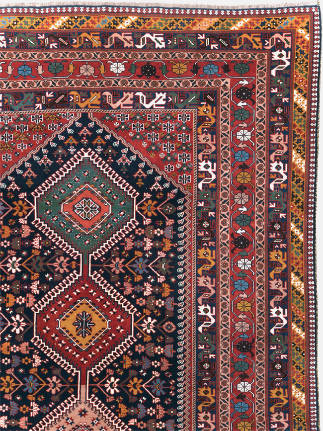 Vintage Persian Afshar Room Size Carpet, No.31446 - Gss