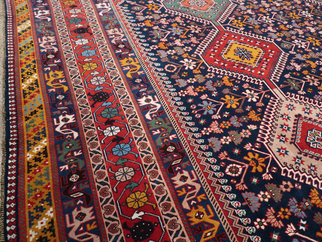 Vintage Persian Afshar Room Size Carpet, No.31446 - Gss
