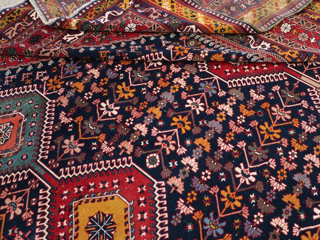 Vintage Persian Afshar Room Size Carpet, No.31446 - Gss