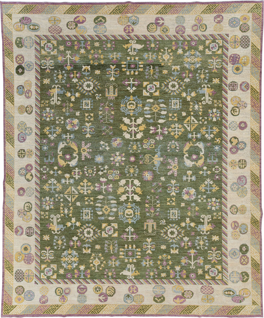Modern East Turkestan Khotan Room Size Carpet, No.31454 - Gss