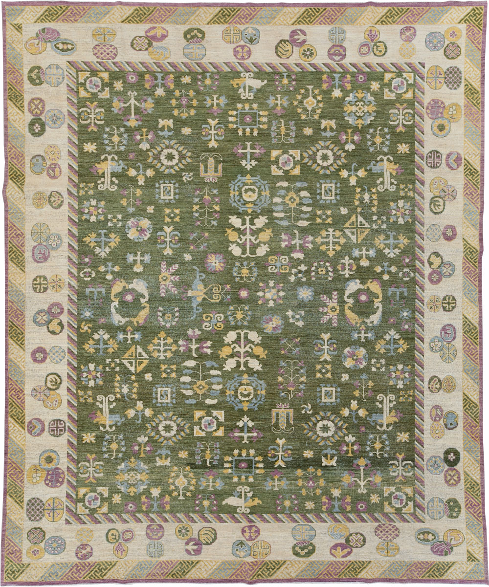 Modern East Turkestan Khotan Room Size Carpet, No.31454 - Gss