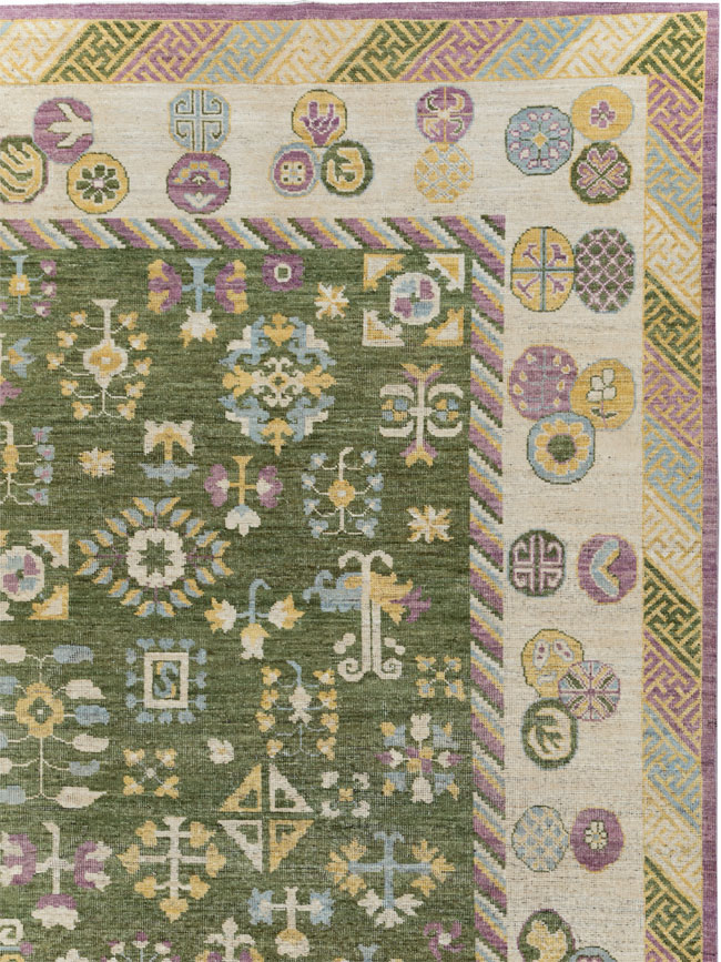 Modern East Turkestan Khotan Room Size Carpet, No.31454 - Gss