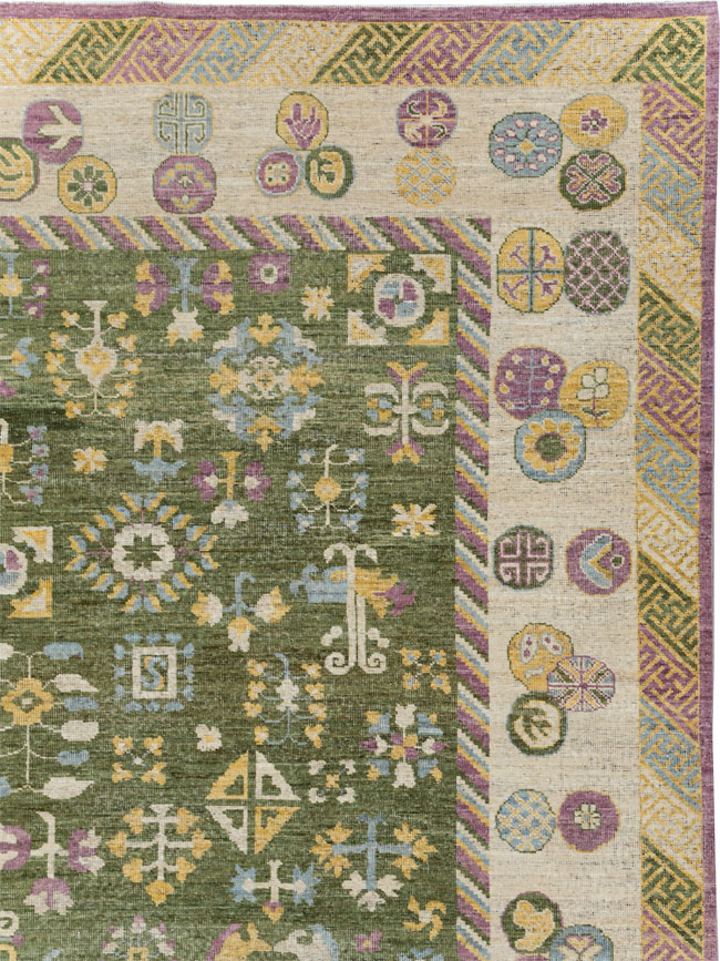 Modern East Turkestan Khotan Room Size Carpet, No.31454 - Gss