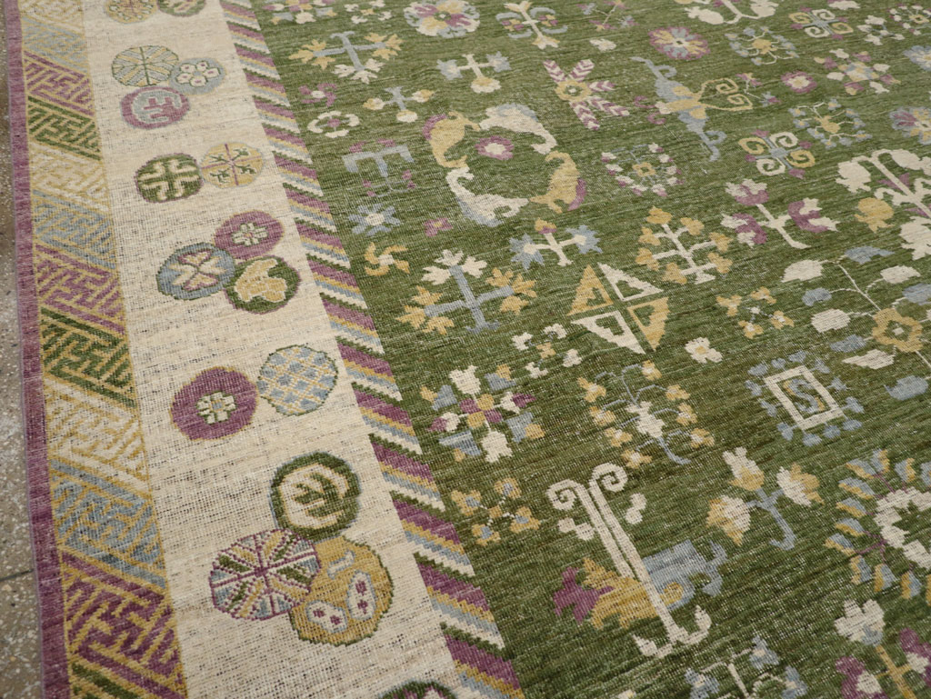 Modern East Turkestan Khotan Room Size Carpet, No.31454 - Gss