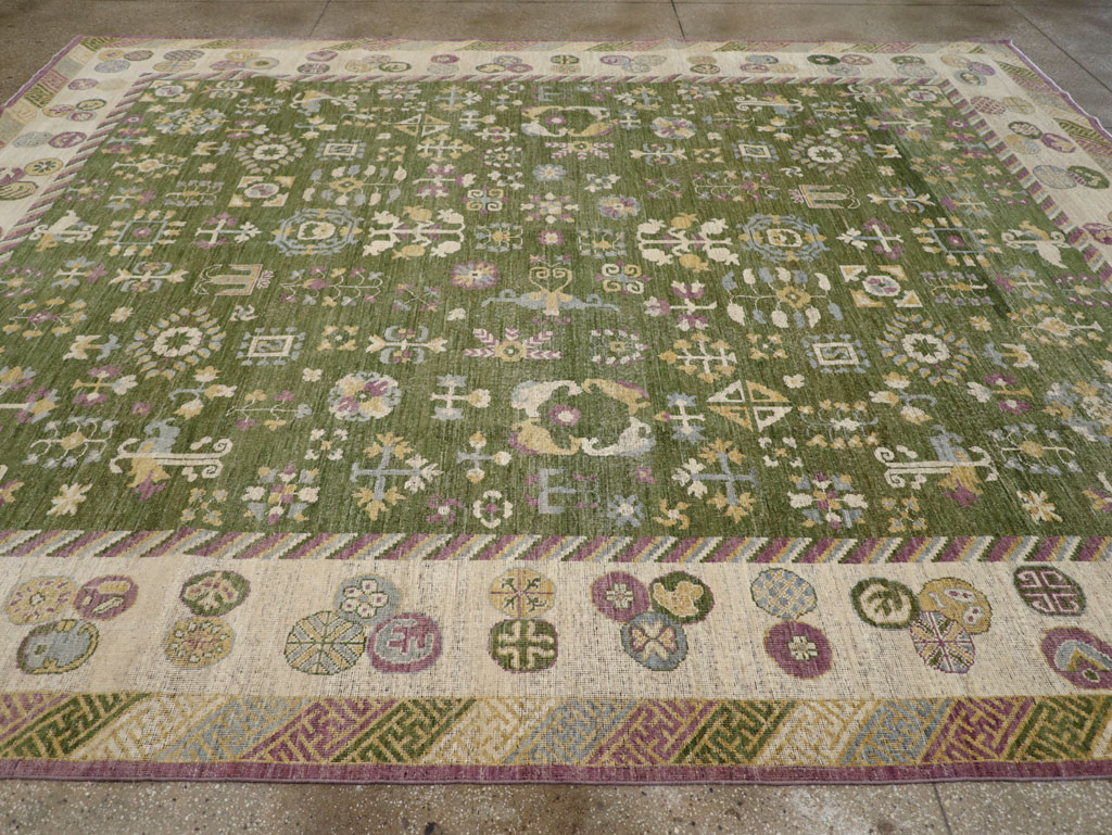 Modern East Turkestan Khotan Room Size Carpet, No.31454 - Gss