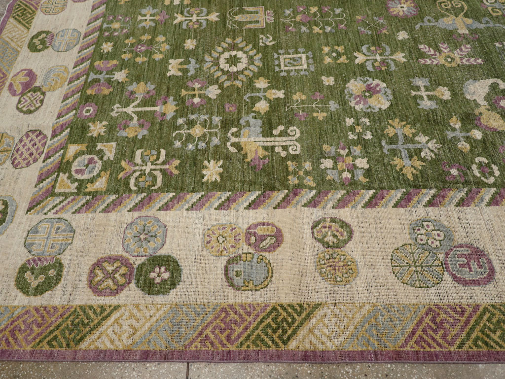 Modern East Turkestan Khotan Room Size Carpet, No.31454 - Gss