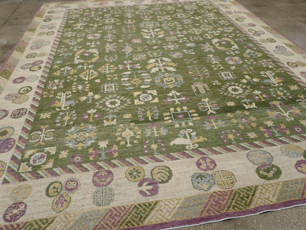 Modern East Turkestan Khotan Room Size Carpet, No.31454 - Gss
