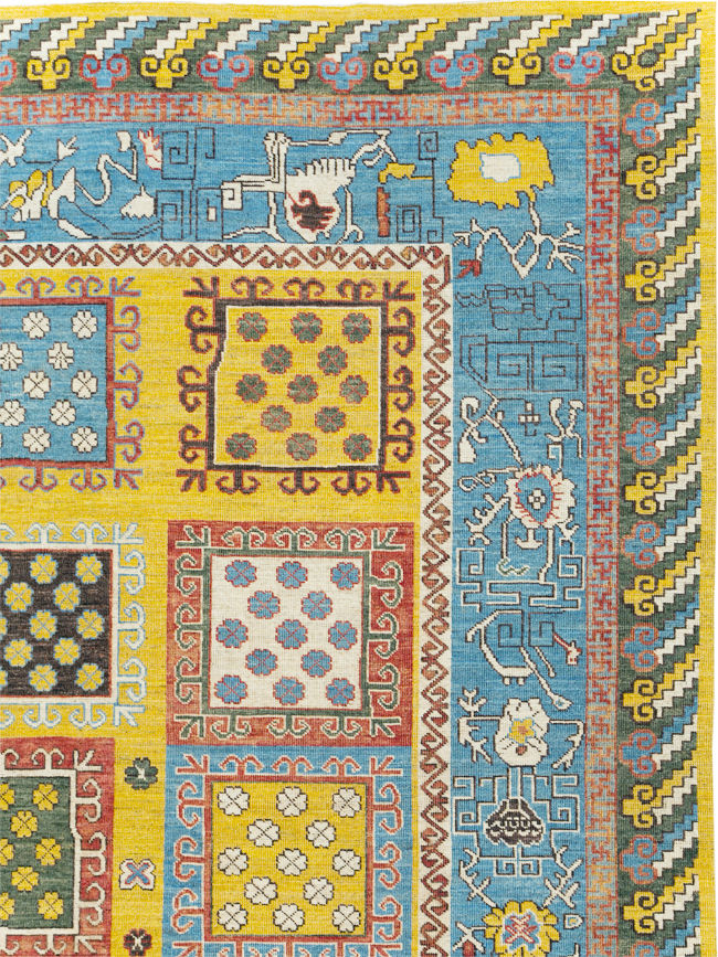 Modern East Turkestan Khotan Room Size Carpet, No.31455 - Gss