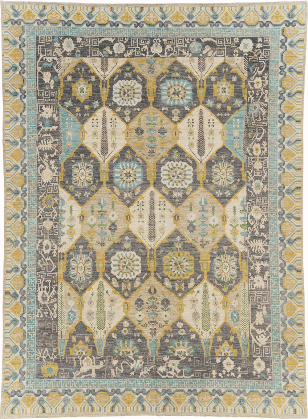 Modern East Turkestan Khotan Room Size Carpet, No.31456 - Gss