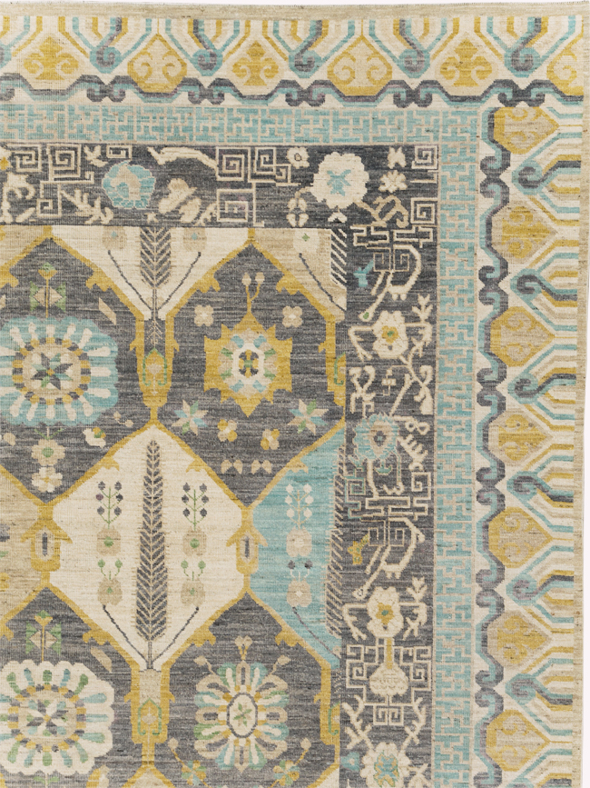 Modern East Turkestan Khotan Room Size Carpet, No.31456 - Gss
