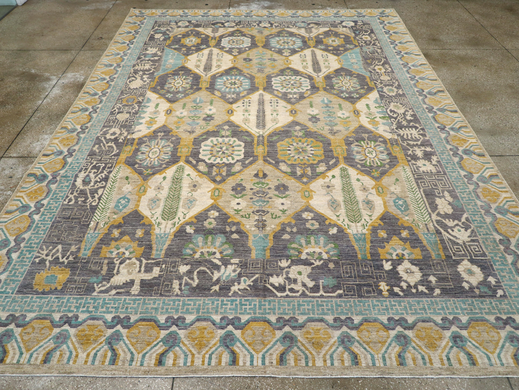 Modern East Turkestan Khotan Room Size Carpet, No.31456 - Gss