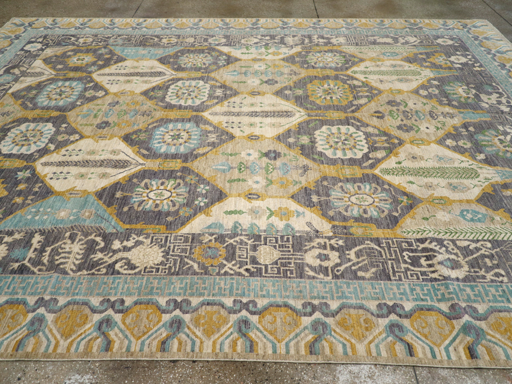 Modern East Turkestan Khotan Room Size Carpet, No.31456 - Gss