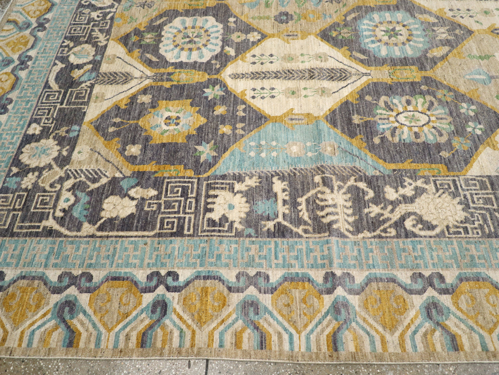 Modern East Turkestan Khotan Room Size Carpet, No.31456 - Gss