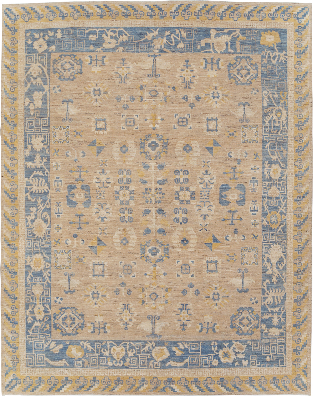 Modern East Turkestan Khotan Room Size Carpet, No.31458 - Gss