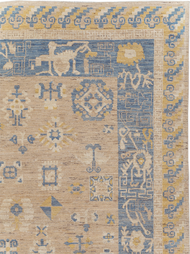 Modern East Turkestan Khotan Room Size Carpet, No.31458 - Gss
