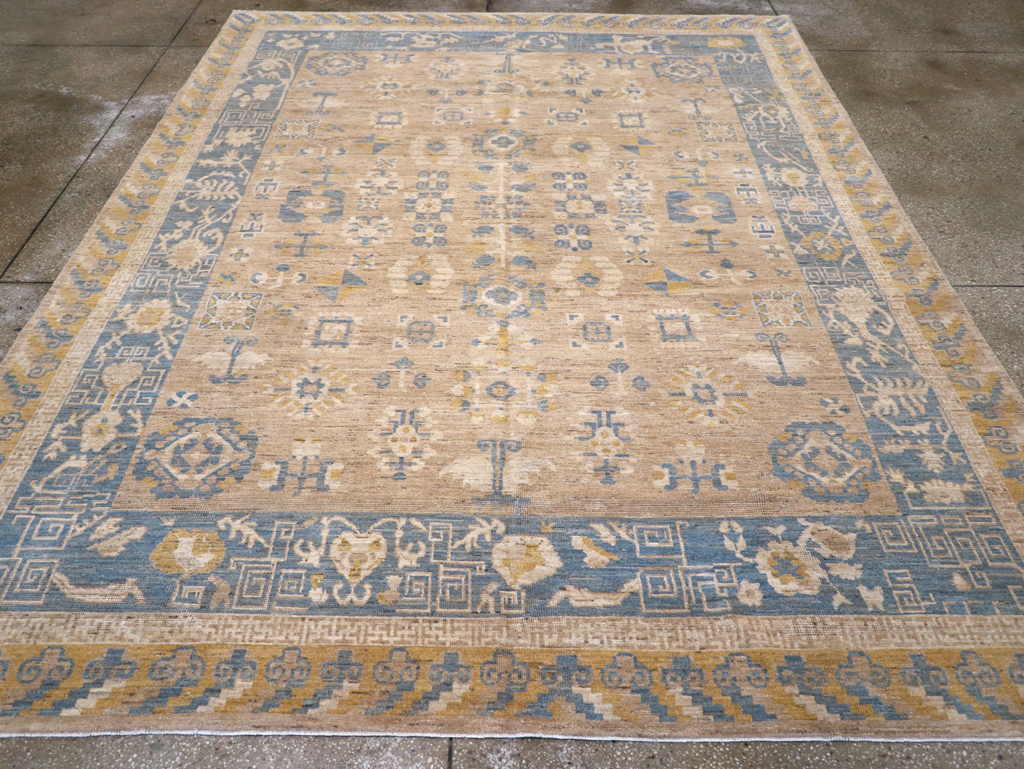 Modern East Turkestan Khotan Room Size Carpet, No.31458 - Gss