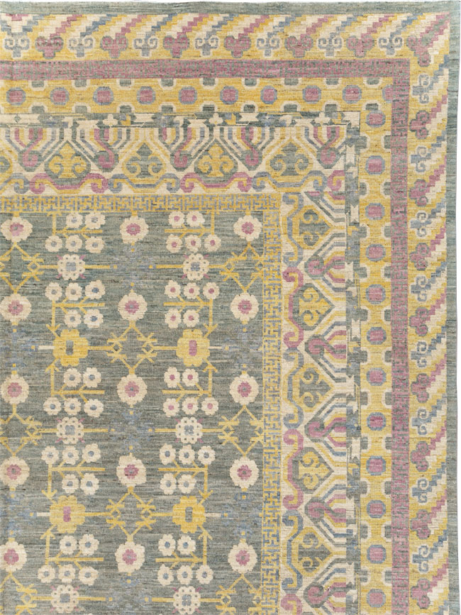Modern East Turkestan Khotan Room Size Carpet, No.31459 - Gss