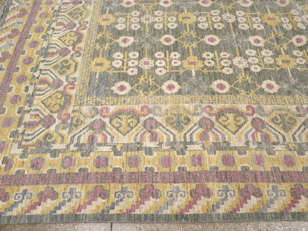 Modern East Turkestan Khotan Room Size Carpet, No.31459 - Gss