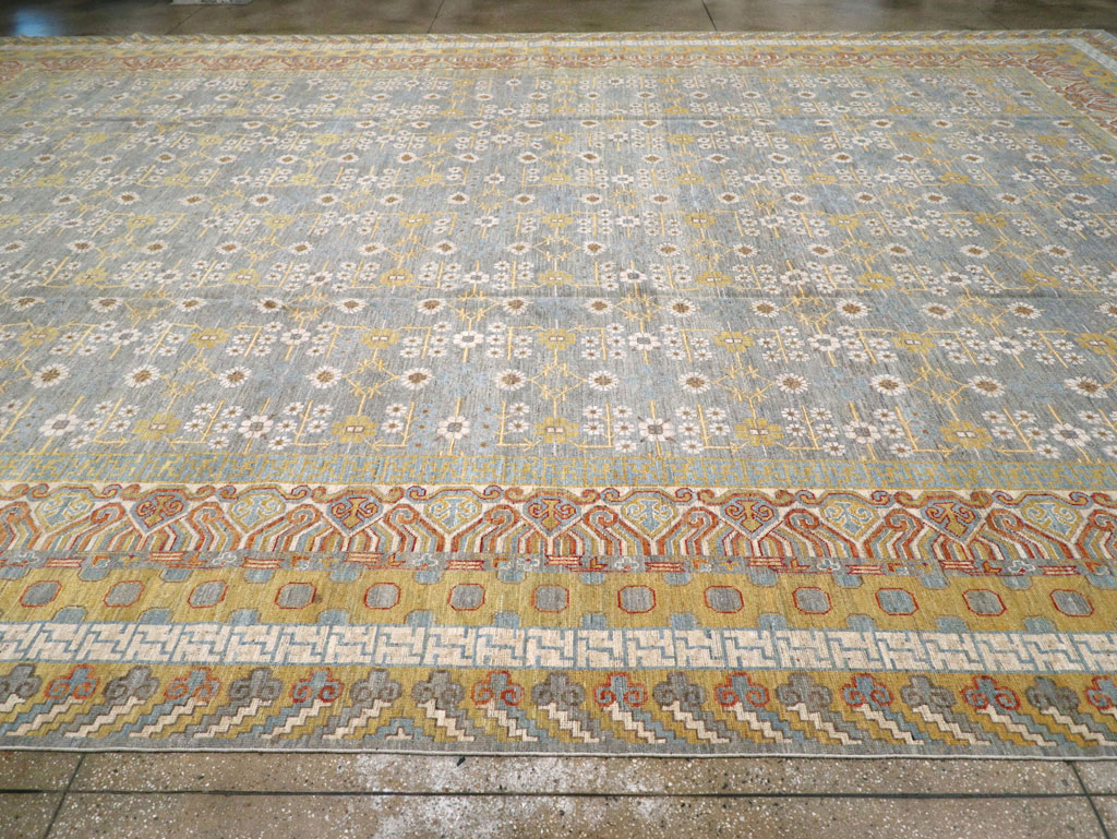 Contemporary East Turkestan Khotan Oversize Carpet, No.31462 - Gss