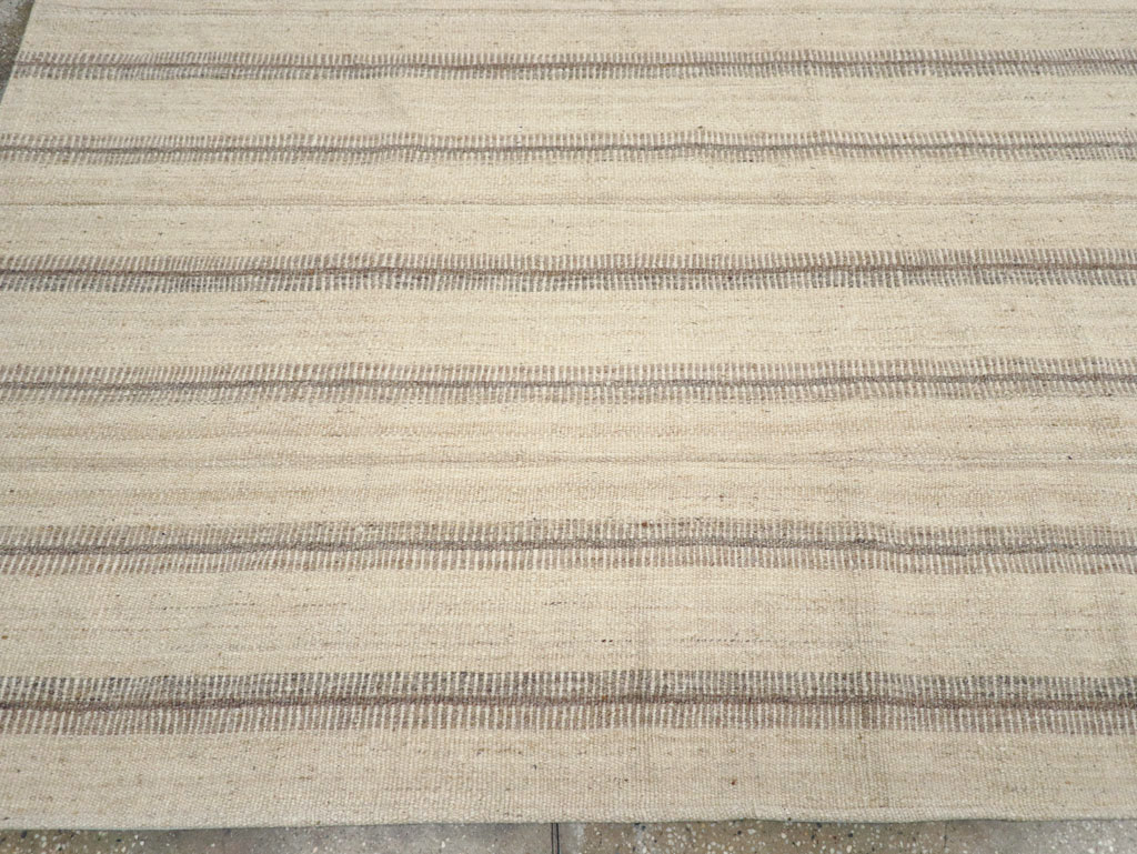 Vintage Turkish Flatweave Kilim Room Size Carpet, No.31464 - Gss