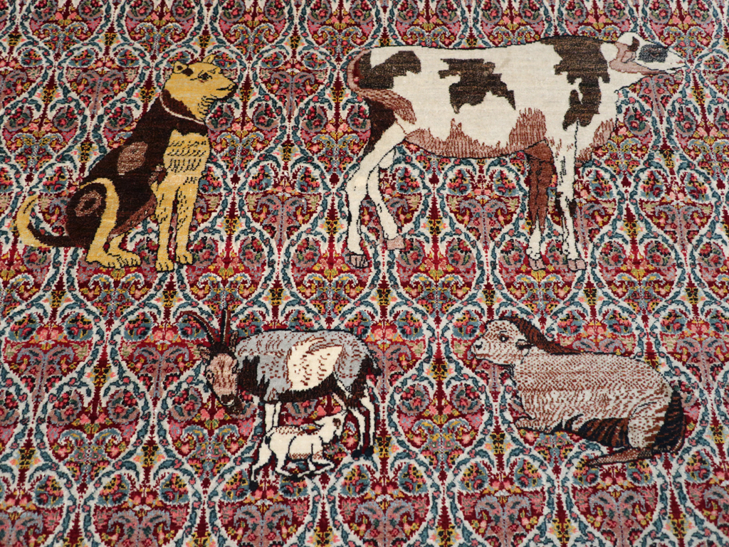 Antique Persian Tabriz Pictorial Room Size Carpet, No.31468 - Gss