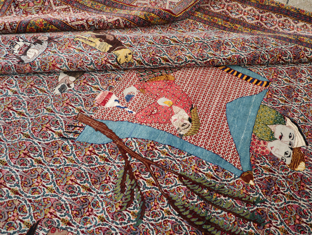 Antique Persian Tabriz Pictorial Room Size Carpet, No.31468 - Gss