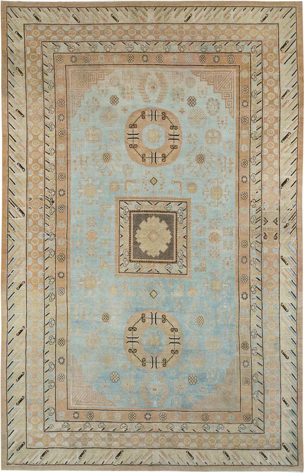 Antique East Turkestan Khotan Large Carpet, No.31472 - Gss