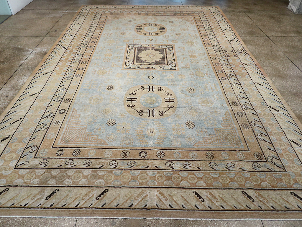 Antique East Turkestan Khotan Large Carpet, No.31472 - Gss
