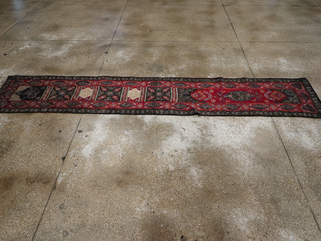 Vintage Indian Embroidered Wall Hanging Textile Runner, No.31478 - Gss