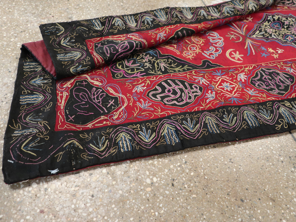 Vintage Indian Embroidered Wall Hanging Textile Runner, No.31478 - Gss