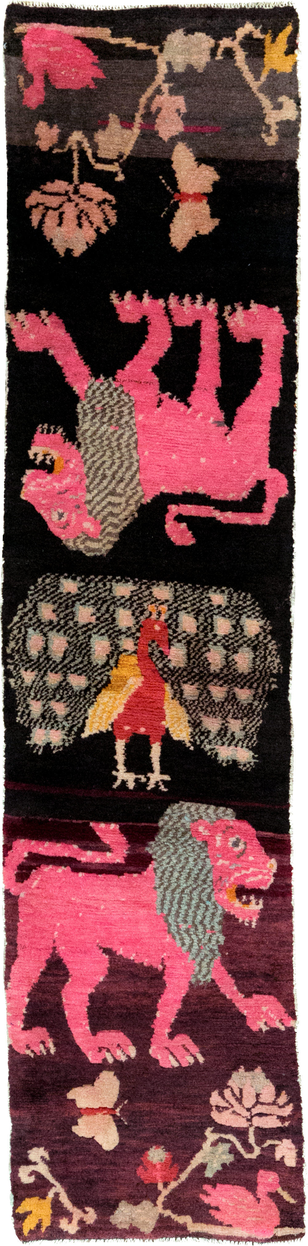 Vintage Tibetan Small Pictorial Runner, No.31487 - Gss