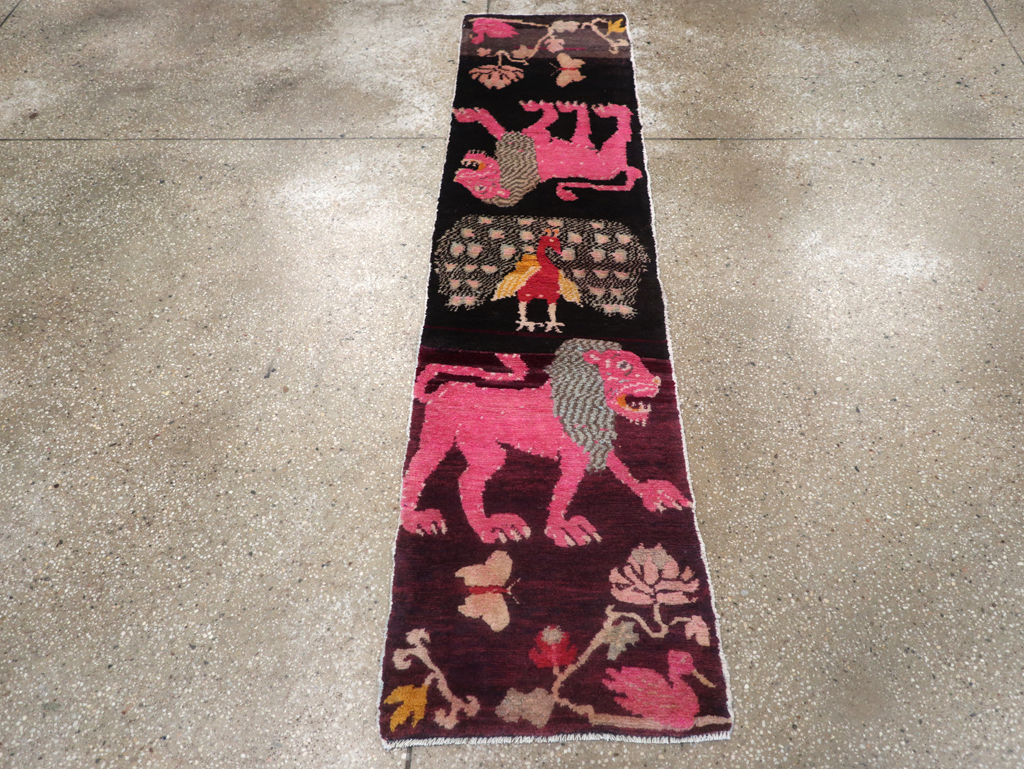 Vintage Tibetan Small Pictorial Runner, No.31487 - Gss