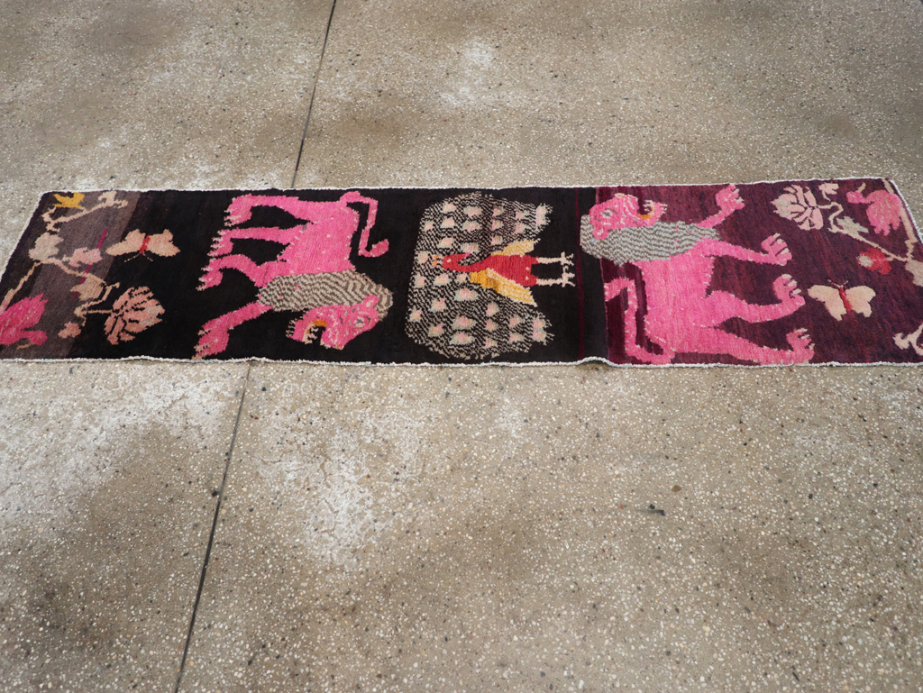 Vintage Tibetan Small Pictorial Runner, No.31487 - Gss