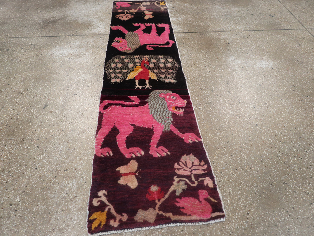 Vintage Tibetan Small Pictorial Runner, No.31487 - Gss