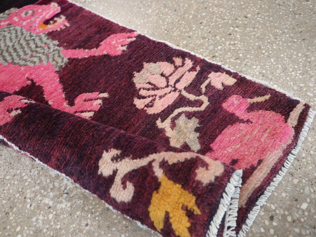 Vintage Tibetan Small Pictorial Runner, No.31487 - Gss