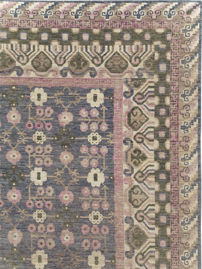 Modern East Turkestan Khotan Room Size Carpet, No.31495 - Gss