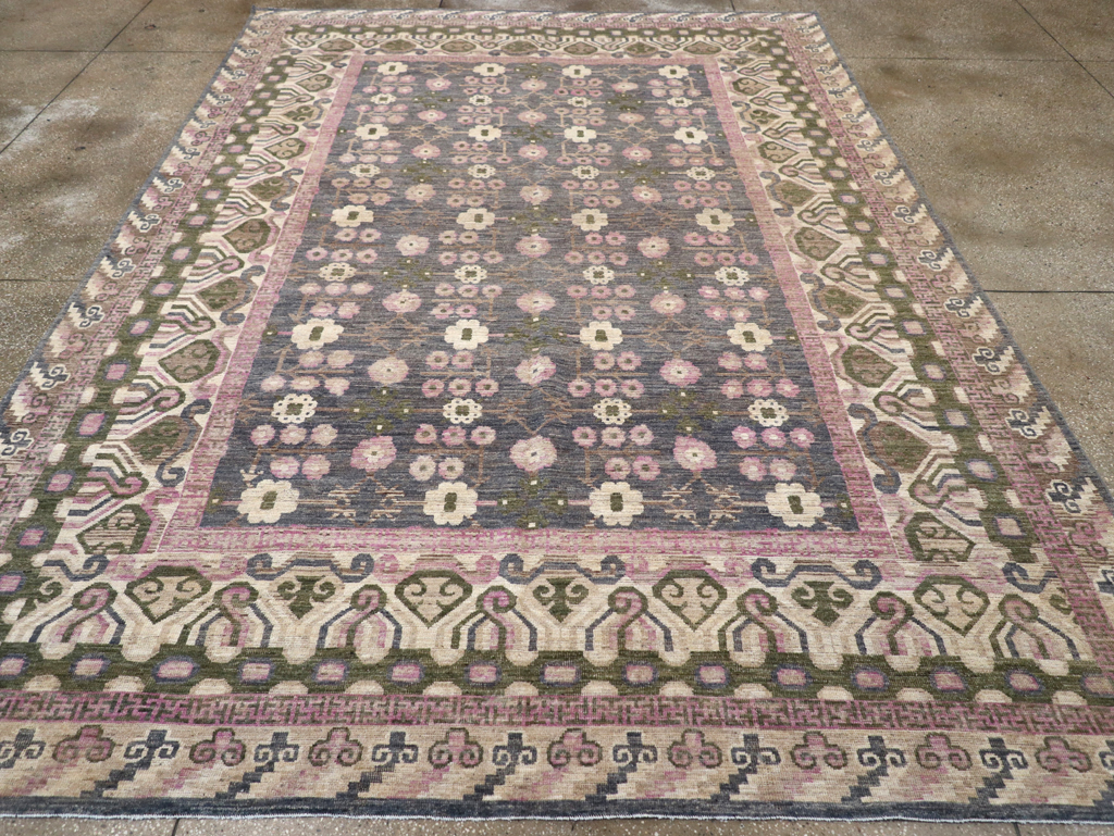 Modern East Turkestan Khotan Room Size Carpet, No.31495 - Gss