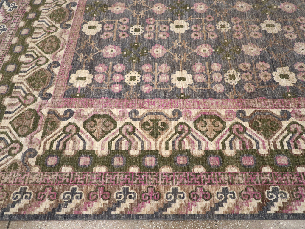 Modern East Turkestan Khotan Room Size Carpet, No.31495 - Gss