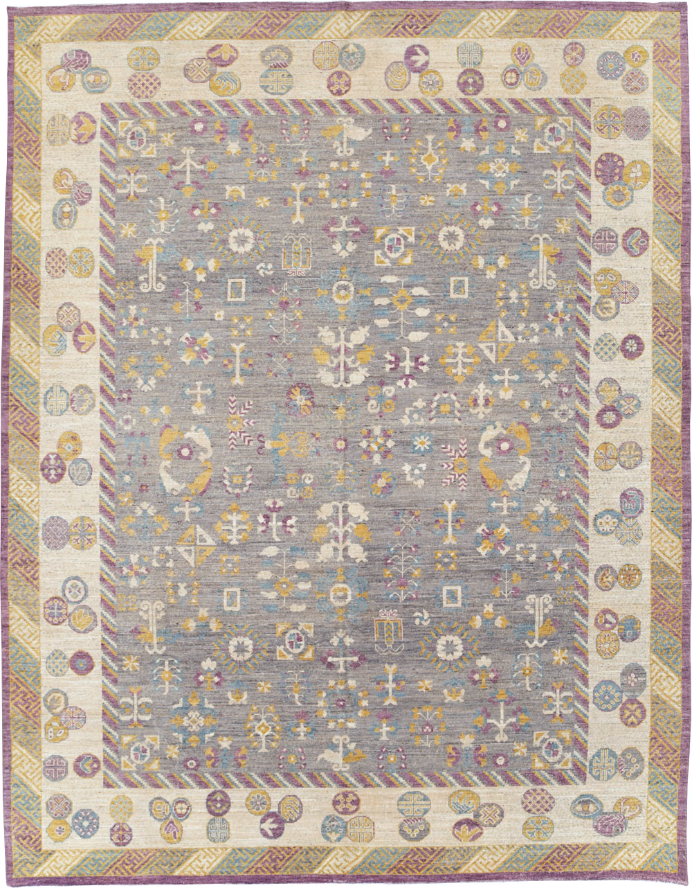 Modern East Turkestan Khotan Room Size Carpet, No.31496 - Gss