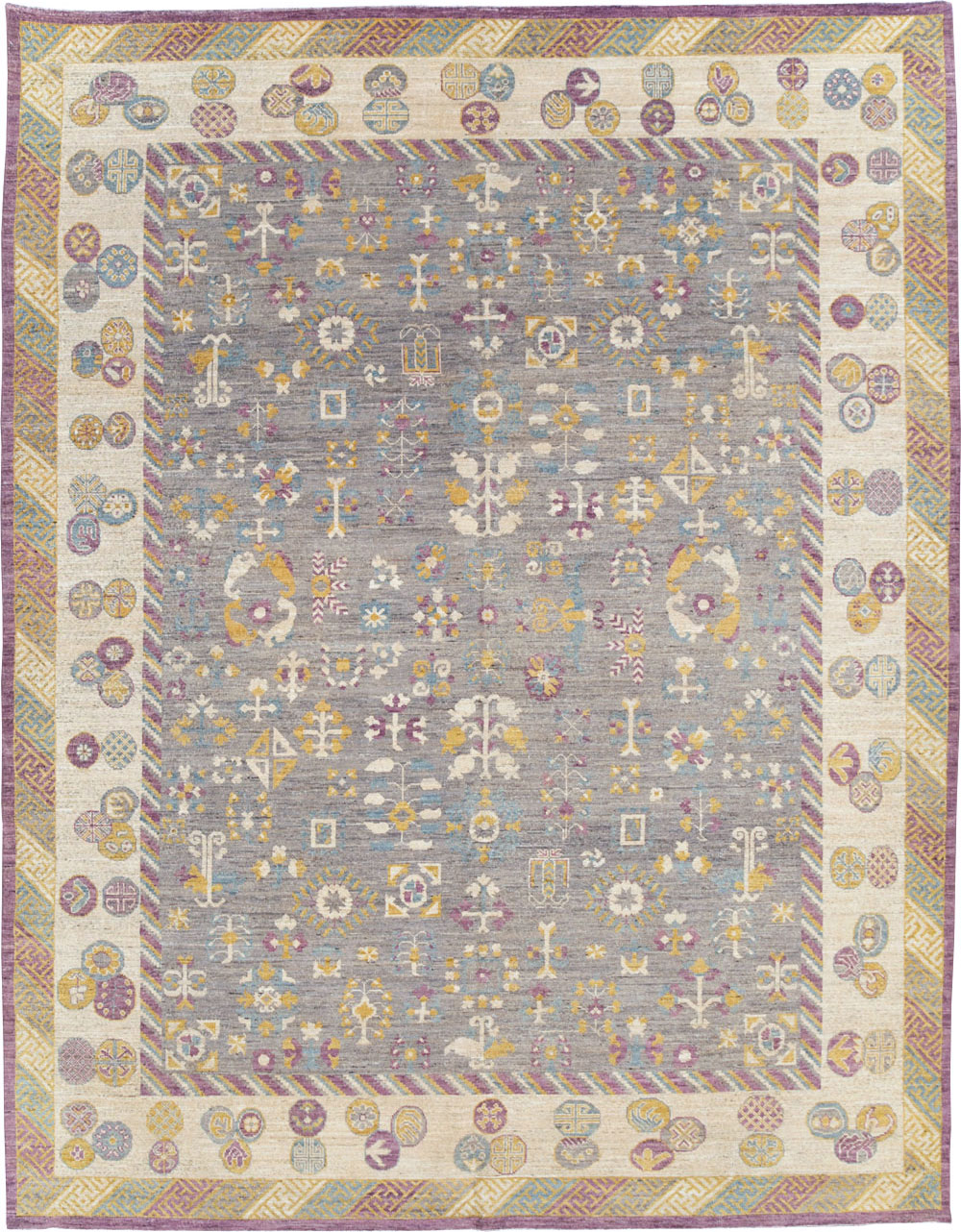Modern East Turkestan Khotan Room Size Carpet, No.31496 - Gss