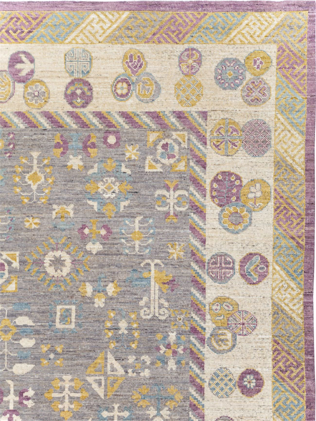 Modern East Turkestan Khotan Room Size Carpet, No.31496 - Gss