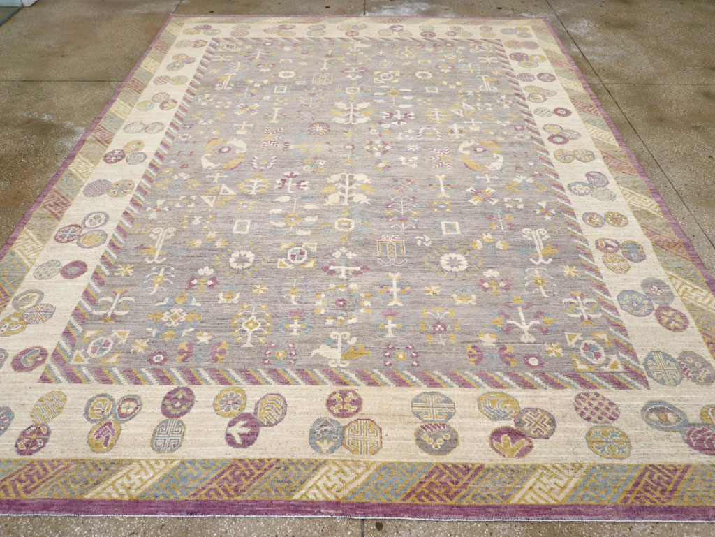 Modern East Turkestan Khotan Room Size Carpet, No.31496 - Gss