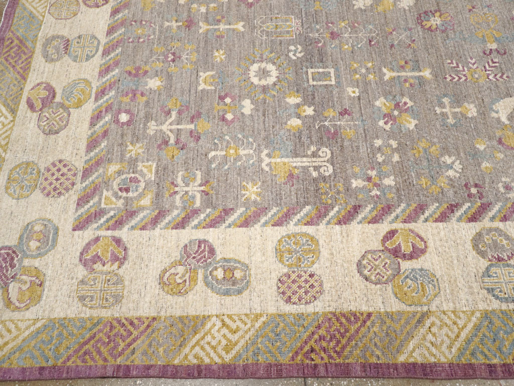 Modern East Turkestan Khotan Room Size Carpet, No.31496 - Gss