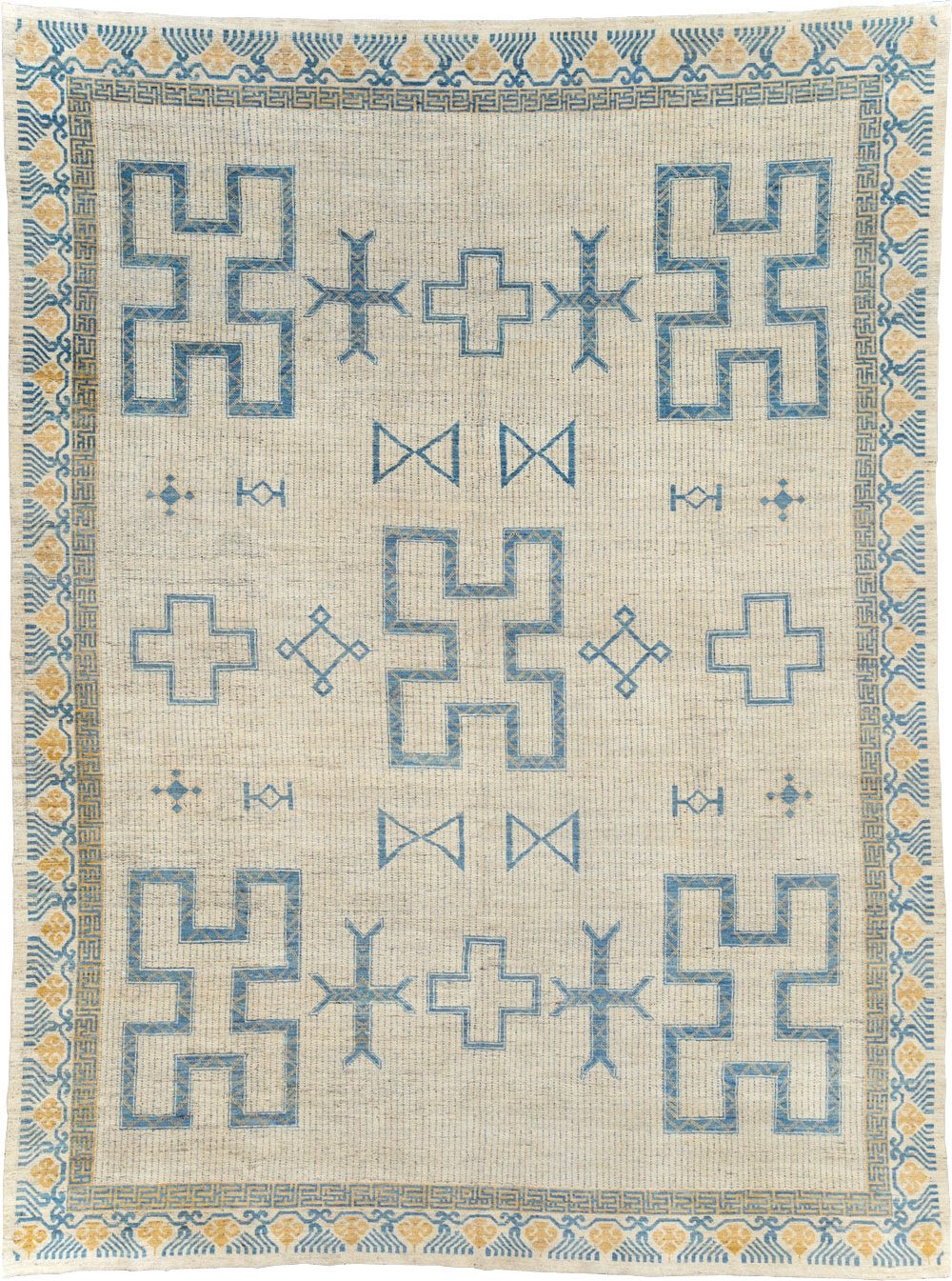 African Tuareg Inspired Modern East Turkestan Khotan Room Size Carpet, No.31498 - Gss