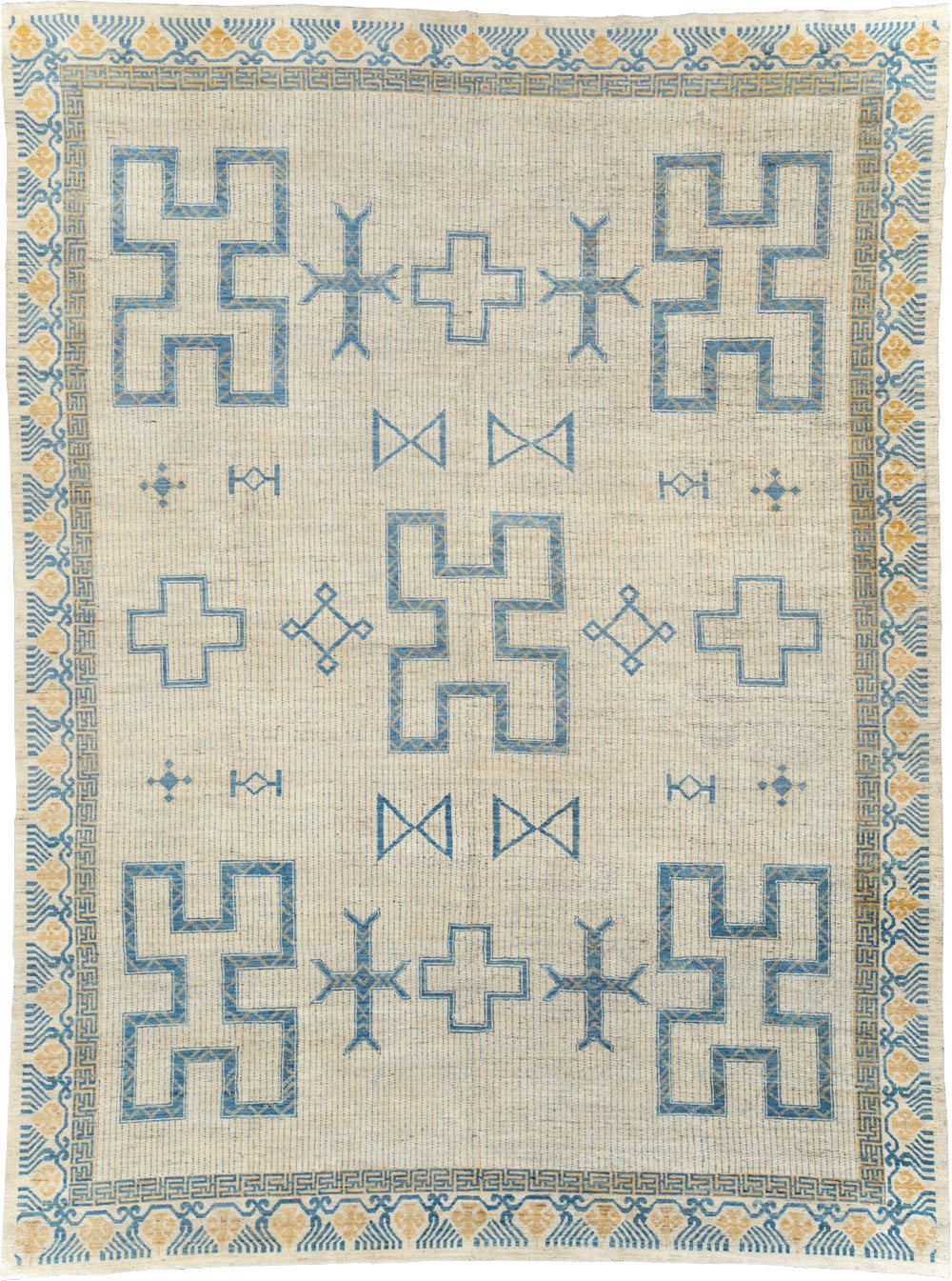 African Tuareg Inspired Modern East Turkestan Khotan Room Size Carpet, No.31498 - Gss