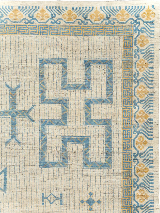 African Tuareg Inspired Modern East Turkestan Khotan Room Size Carpet, No.31498 - Gss