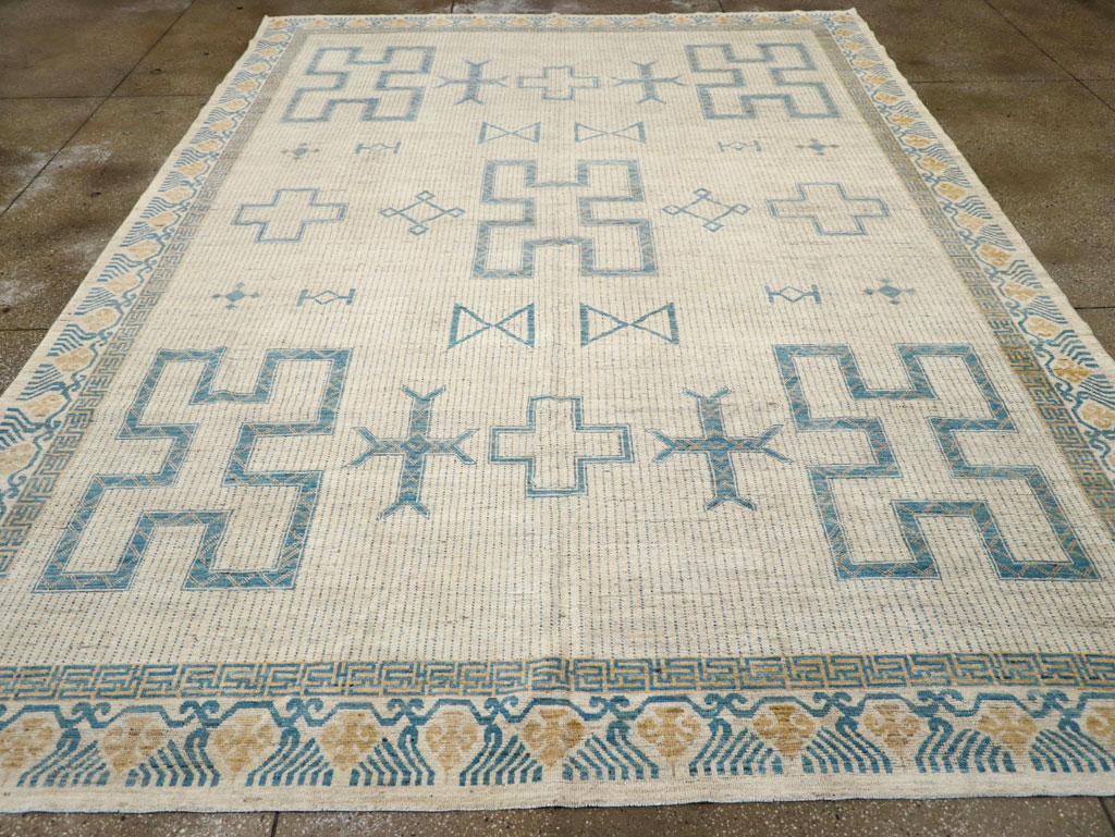 African Tuareg Inspired Modern East Turkestan Khotan Room Size Carpet, No.31498 - Gss